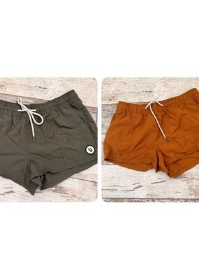 Vuori Women's Olive Green & mustard yellow Drawstring Shorts XS